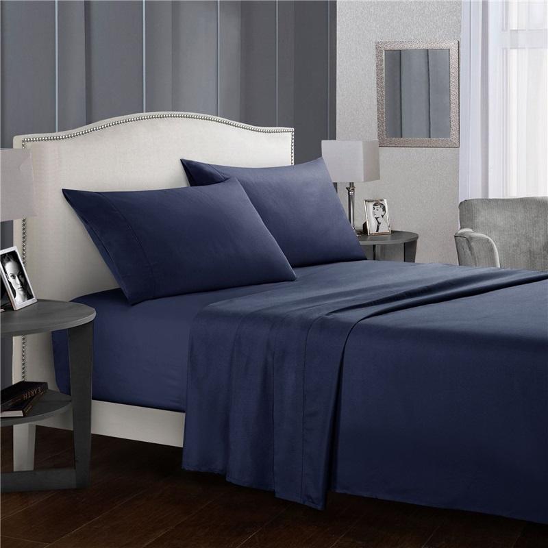 Home Textile Bed Sheets, Bed Sheets, Solid Color Printing, Four-piece Bedding, Simple, Skin-friendly And Comfortable