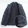 Men's Plus Size Plaid Denim Jacket - Cotton Padded for Autumn/Winter, Cool Biker Style