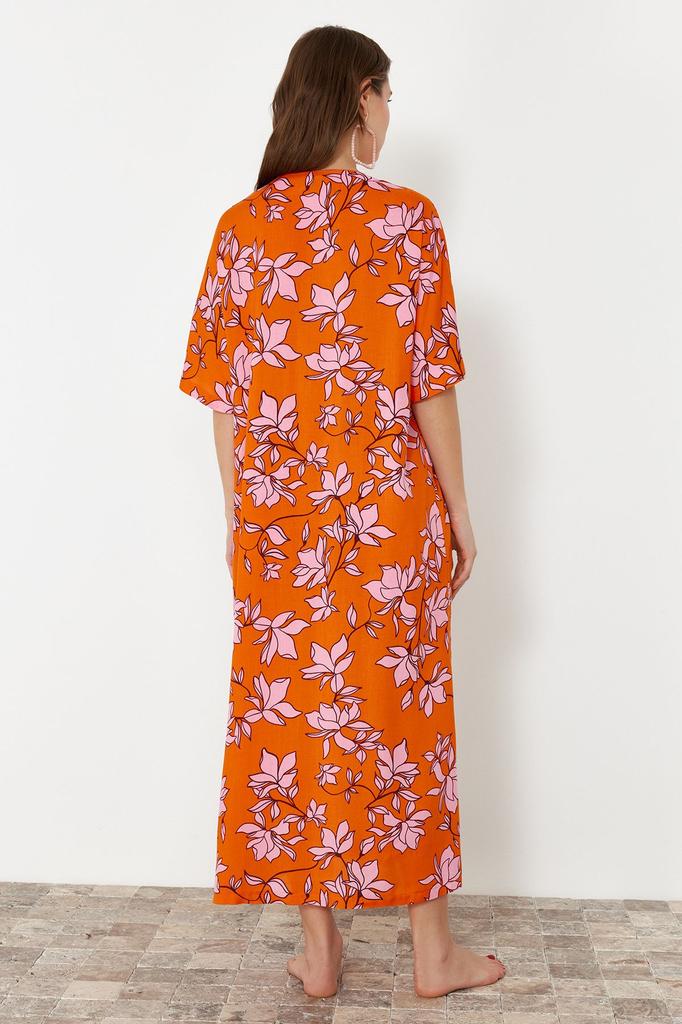 Women's Style Dress Floral Patterned Wide Fit Midi Woven Beach Dress