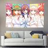 Gotoubun No Hanayome Anime Themed Tapestry Miku Yotsuba Printed Wall Hanging Aesthetic Wall Decor For Anime Dorm Room