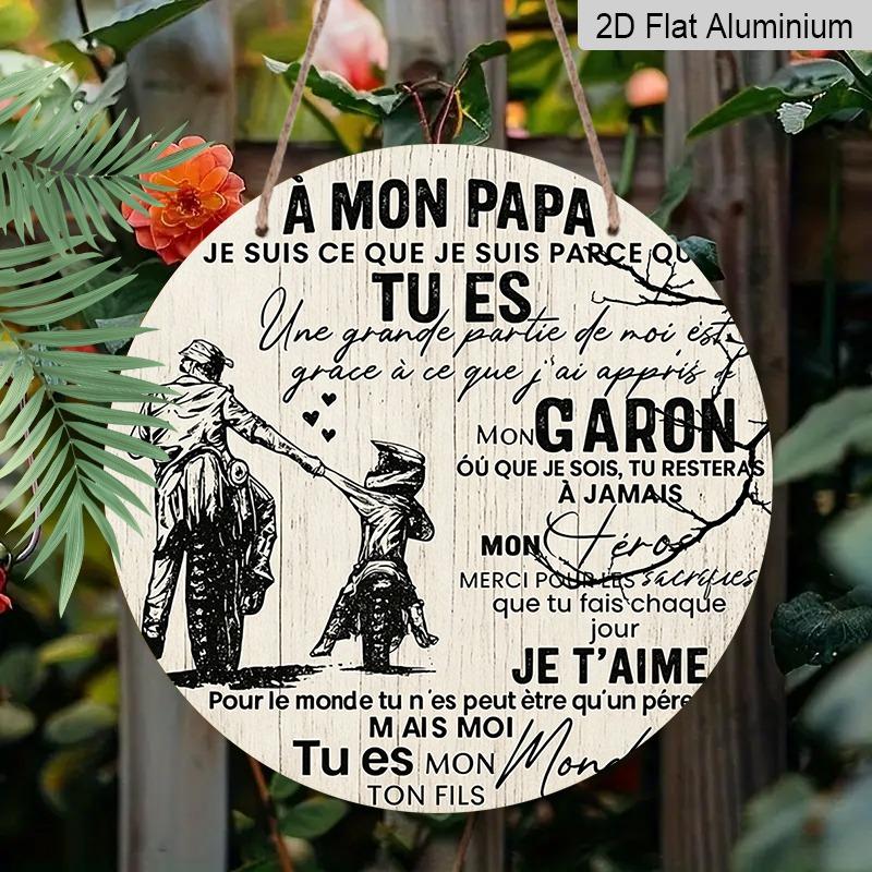2D Flat Aluminum Father's Day-themed Ornaments In Various Sizes. Featuring A Silhouette of A Father and Son On A Motorcycle, These Make An Ideal