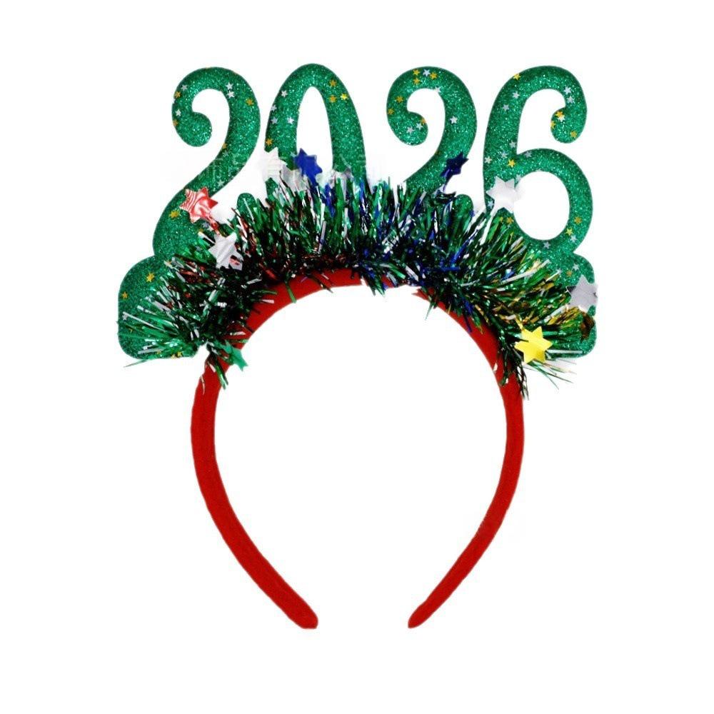 2026 Glitzer-Zahlen-Haarreif für Neujahrs- und Weihnachtsfeiern