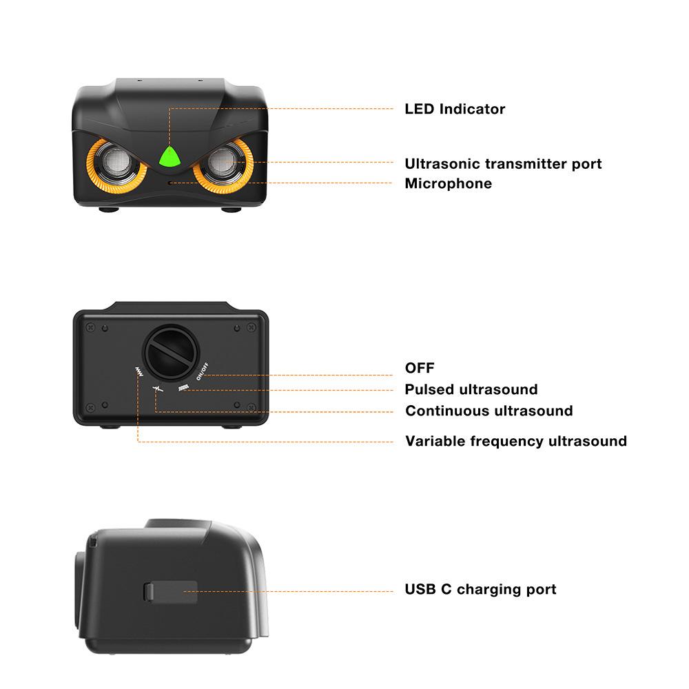 Suprimator Ultrasonic de Lătrat Dispozitiv Automat Anti-lătrat pentru Controlul Lătratului Câinelui Dispozitiv Reîncărcabil de Descurajare a Lătratului Câinelui