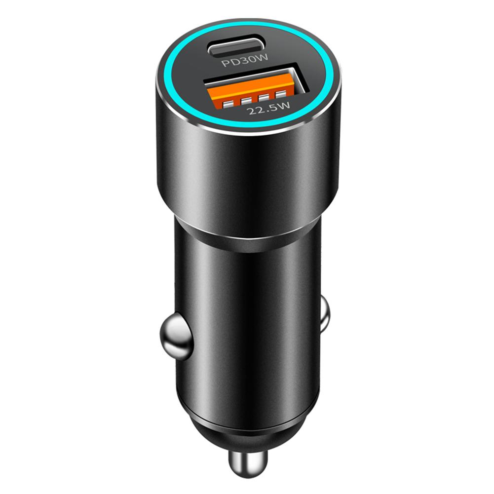 New PD30W+QC22.5W Alloy Car Charger Fast Charging For Phones Tablets Automotive Interior Accessories W3T5