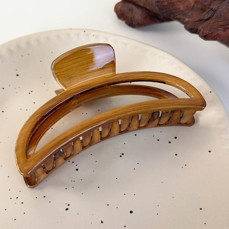 Retro Tortoiseshell Acrylic Large Hair Claw Fashion Hollow Crescent Hairpins Shark Clips Womens Temperament Barrettes Headbands