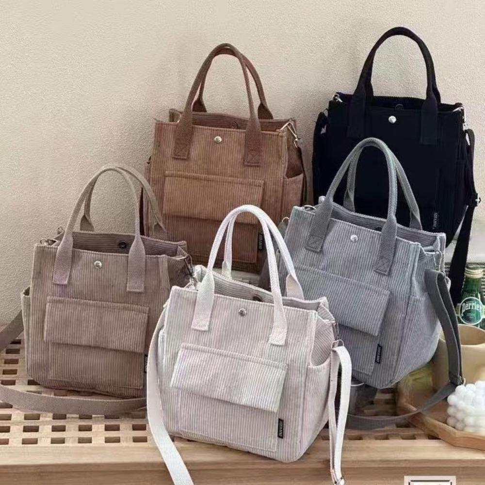 Fashionable Corduroy Shoulder Bag, Multiple Pockets, Professional Dry Cleaning Safer - Daily Casual Multifunctional Waist Bag