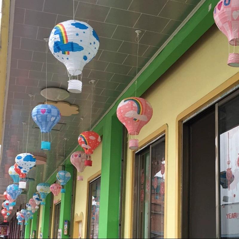 New 12inch Hot Air Balloon Paper Lantern Chinese Hanging Lantern Lamp Birthday Party Wedding Decor Lanterns Baby Showers