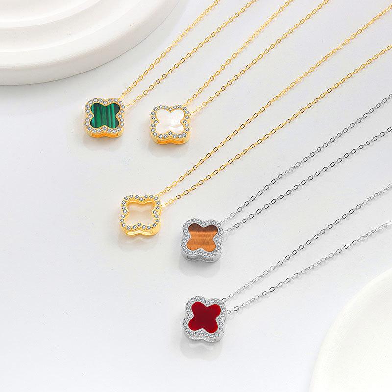 Elegant Openwork Four-leaf Clover Necklace - Women's High-end Pendant