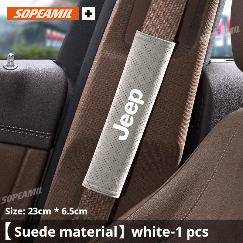 Car Suede Adjustable Safety Belt Cover Belts Protector shoulder Jeep Compass Gladiator Grand Cherokee Wrangler Renegade Patriot JGV3