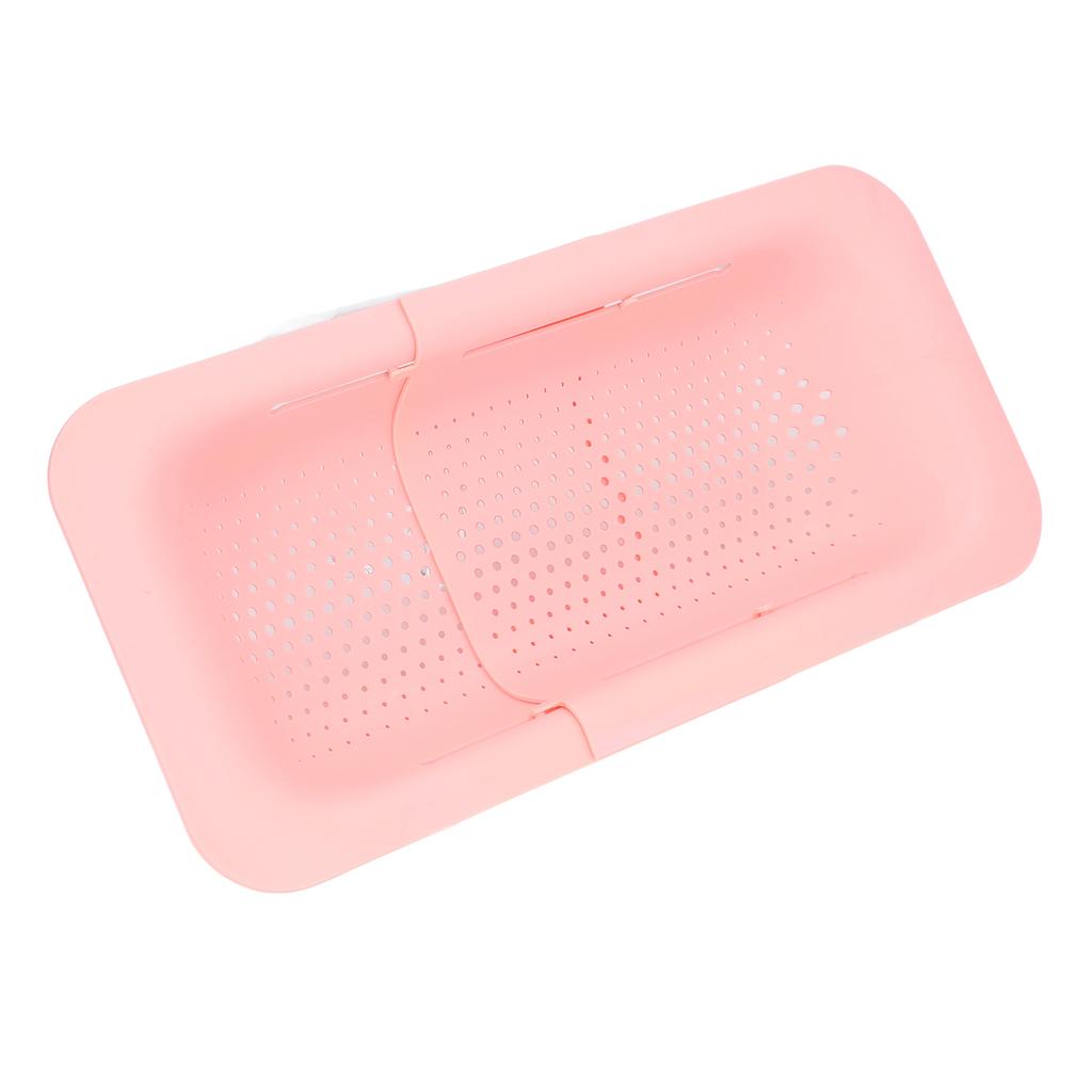Abtropfsieb Korb Teleskopisches Design Rutschfest Rostbeständig Abgießer Küchenzubehör Rosa