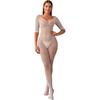 Women's Sexy Fishnet Stockings Underwear Hollow Out Pajamas Half Nude Back Skinny Hollow-out Shapewear Mesh Jumpsuit