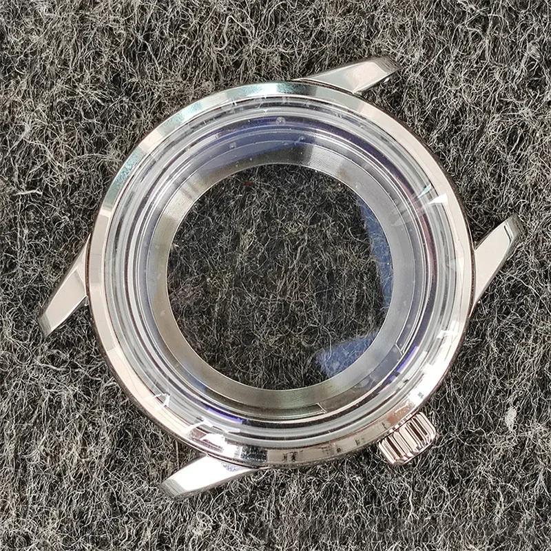 Stainless Steel Case+Leather Strap 39MM Double Buckle Leather Modification Watch Accessories For NH35/NH36/4R/7S Movement