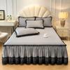Lace Style Bed Skirt Quilted Bed Cover Queen/King Size Bedspread Solid Color Mattress Protector falda de cama (No Pillowcase)