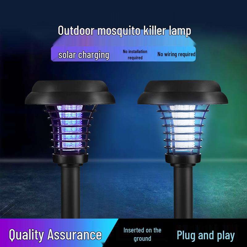 Outdoor Solar-Powered Mosquito Killer Lamp with Waterproof Electric Shock Repellent and Balcony Lighting