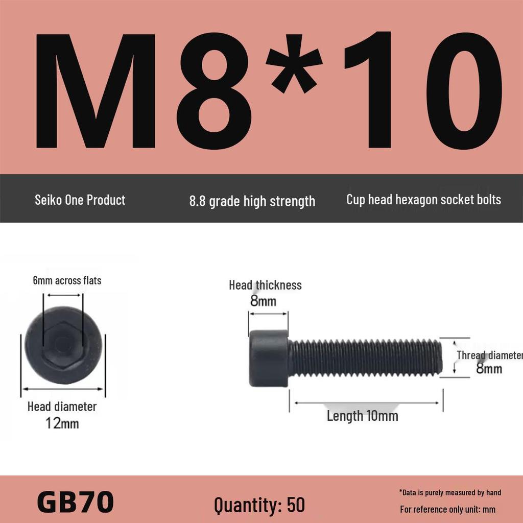 8.8 High-Strength Socket Head Cap Screw Bolt (M4-M16)