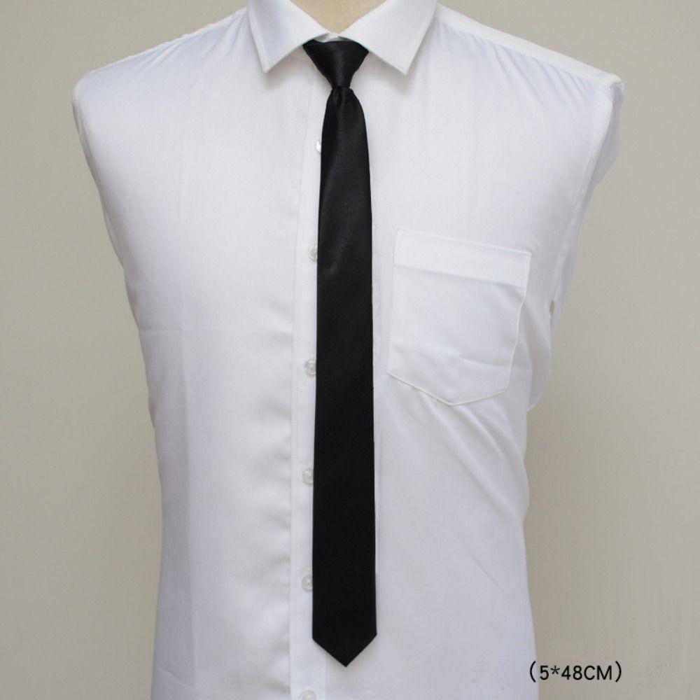 Clip On Uniform Black Tie Unisex Lazy Neck Ties New Suit Zipper Neckties  Women