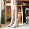 Over-knee Boots 2025 Autumn and Winter New Fashion Versatile Pointed Thick Heel Tall Tube Elastic Thin Boots Small Long Boots