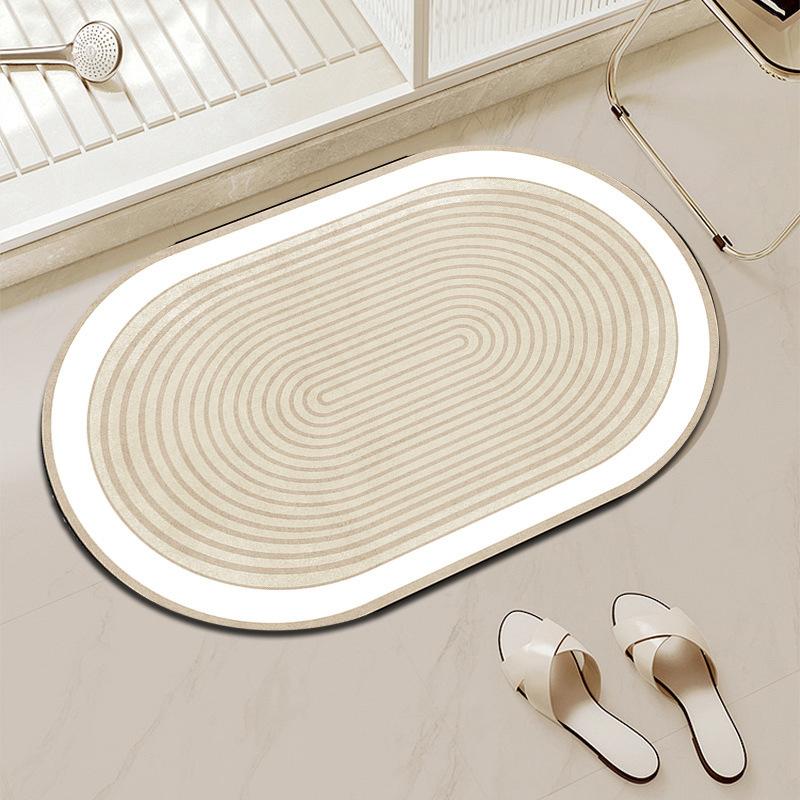 Simple Bathroom Floor Mat Water-Absorbing Quick-Drying Diatom Mud Floor Mat Household Bathroom Door Wear-Resistant, Dirt-Resistant And Non-Slip Floor