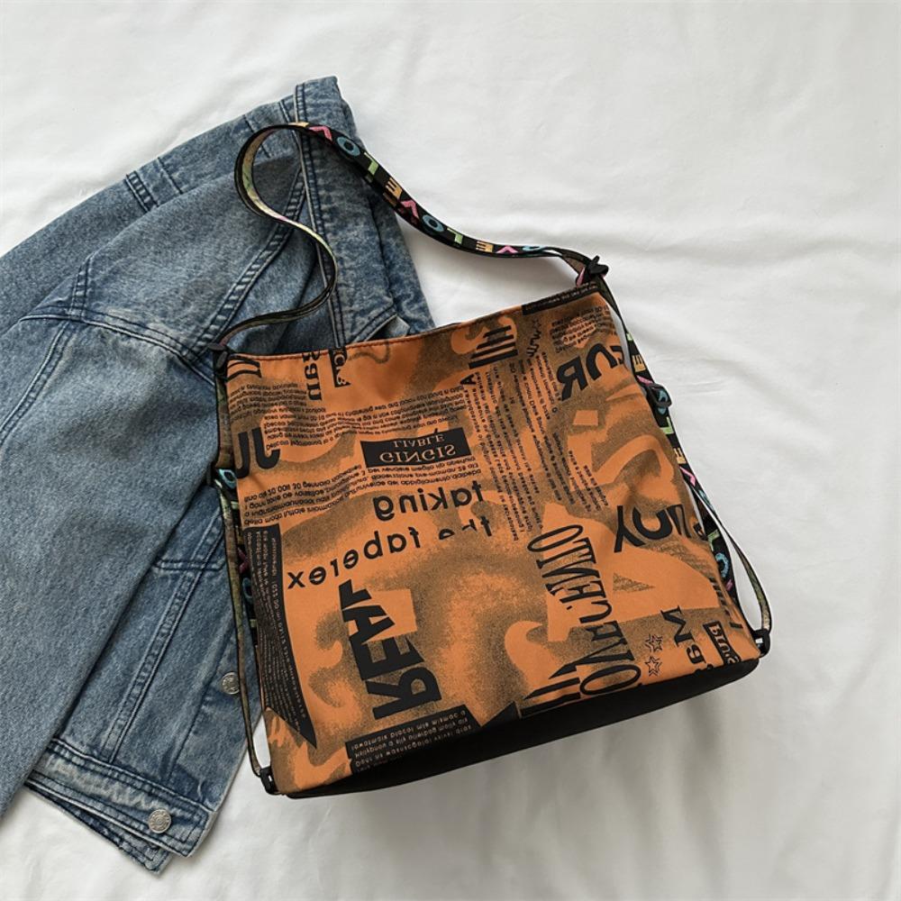 

Модный женский рюкзак большой вместимости из ткани Оксфорд с принтом букв, сумка подмышку на молнии с регулируемым плечевым ремнем, женский