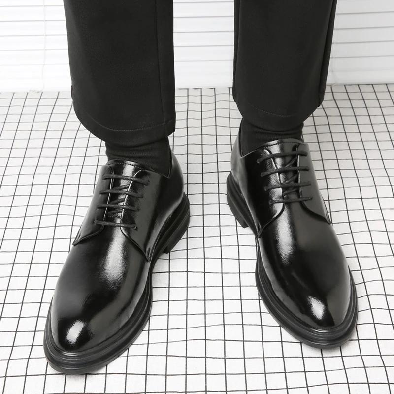 Elevator Shoes Men Dress Shoes 3/6/8 Cm Men Formal Shoes Winter/Spring Classic Business Luxury Men Oxfords Footwear Suit