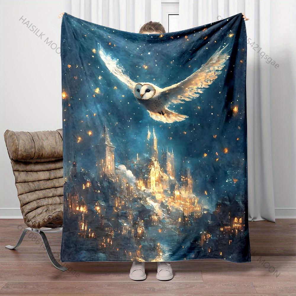 Owl Magic Academy Elements Print Warm Comfortable Blanket for Adults and Children Luxury Gifts Perfect for Home Travel Camping