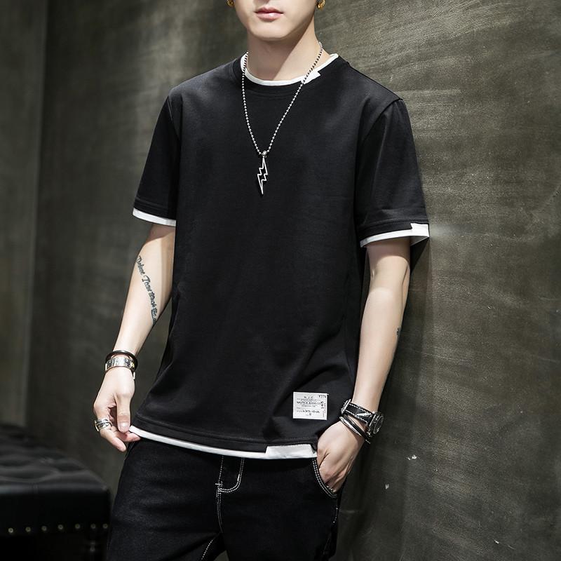 Мужская футболка с короткими рукавами, летняя футболка, нижняя рубашка с половиной рукавов, одежда XXXXL