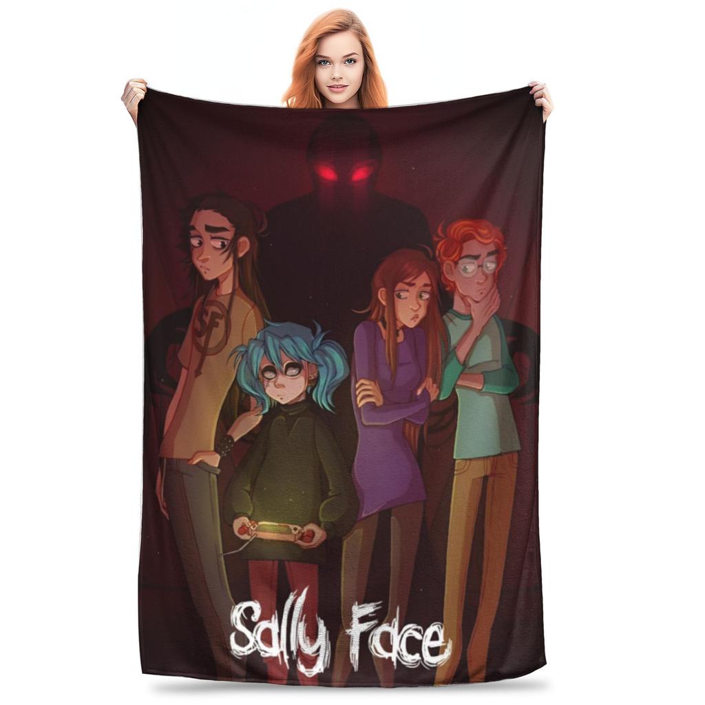 Sally Face Game Anime SF Blanket Coral Fleece Plush Horror Sal Fisher Lightweight Throw Blankets Outdoor Travel Plush Thin Quilt