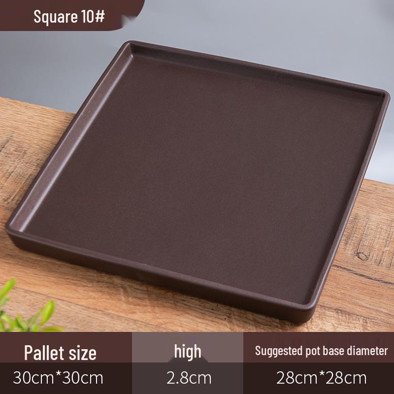 Purple Clay Ceramic Flower Pot Tray - Rectangular/Round Base for Water Catching Bonsai