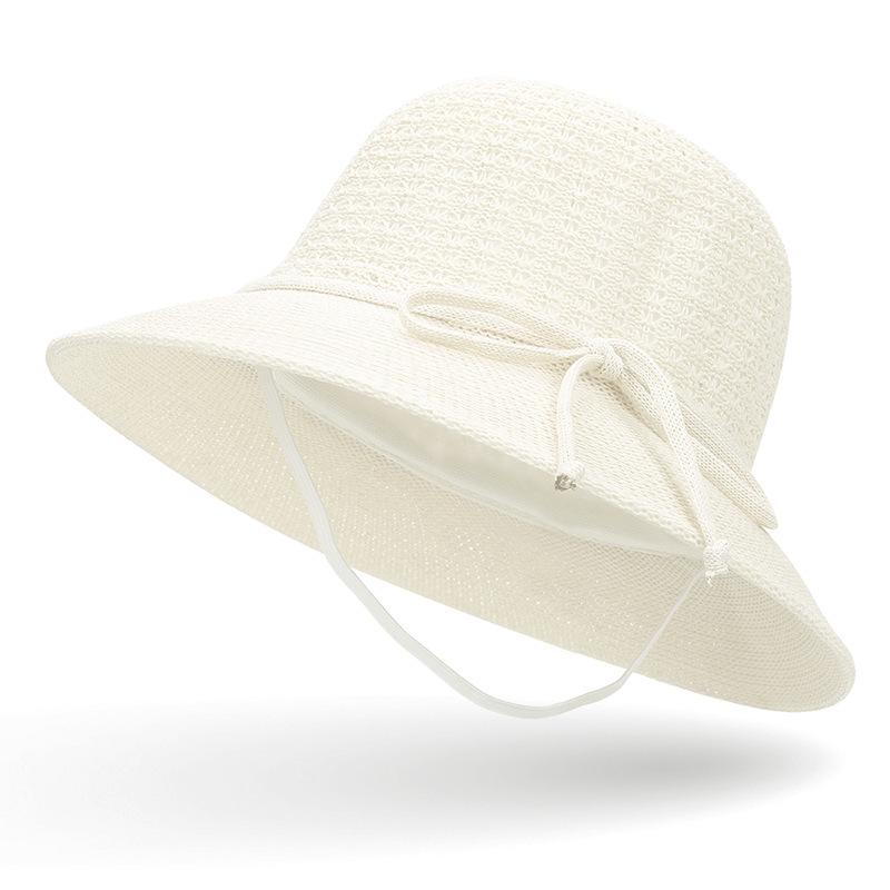 

Zhenyueqi summer sunshade women s cool hat travel travel hollow woven basin hat beach windbreak rope sun protection hat one size fits all світло-бежевого кольору