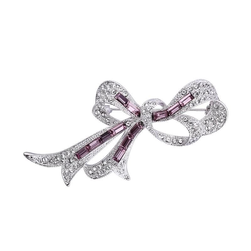 Bow Brooch, High-end Women's Simple and Versatile, Crystal Corsage, Niche Design Sense Brooch