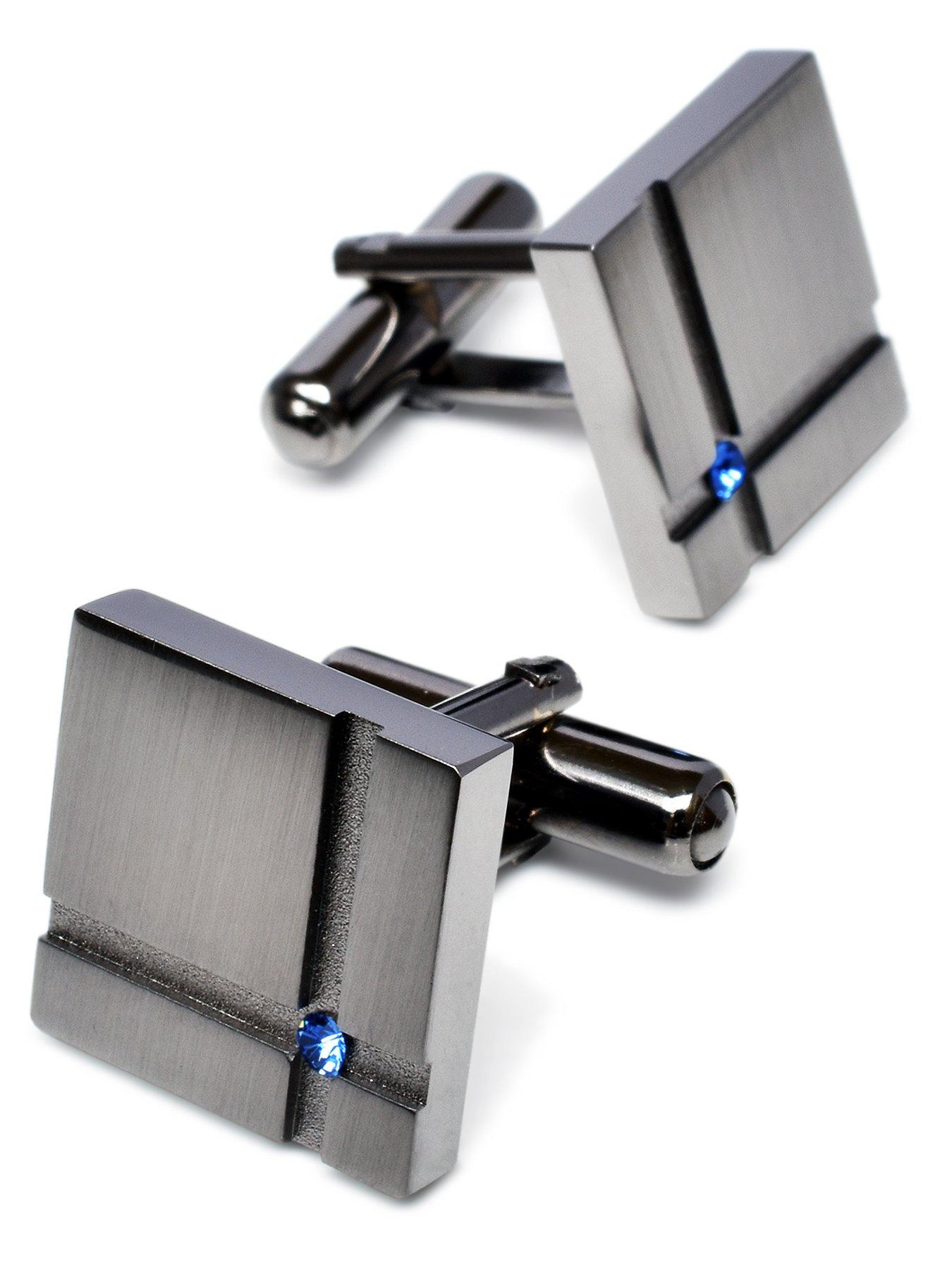 

Запонки Хрустальное стекло Сделано в Японии Латунь [Tabarat] Мужские (Черный Серебристо-Синий)