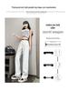 Women's White High-Waisted Wide-Leg Jeans - Slimming, Floor-Length, Versatile, Autumn Wear