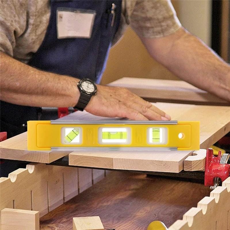 9 Inch Magnetic Box Level Torpedo Level,3 Different Bubbles/45°/90°/180°Measuring Shock Resistant Torpedo Level