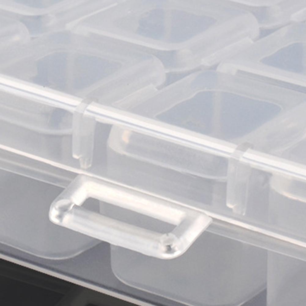 28 Separate Grids Beads Storage Case Transparent Nail Decoraations Storage Box Removable Washable Portable Plastic Nail Art Tool