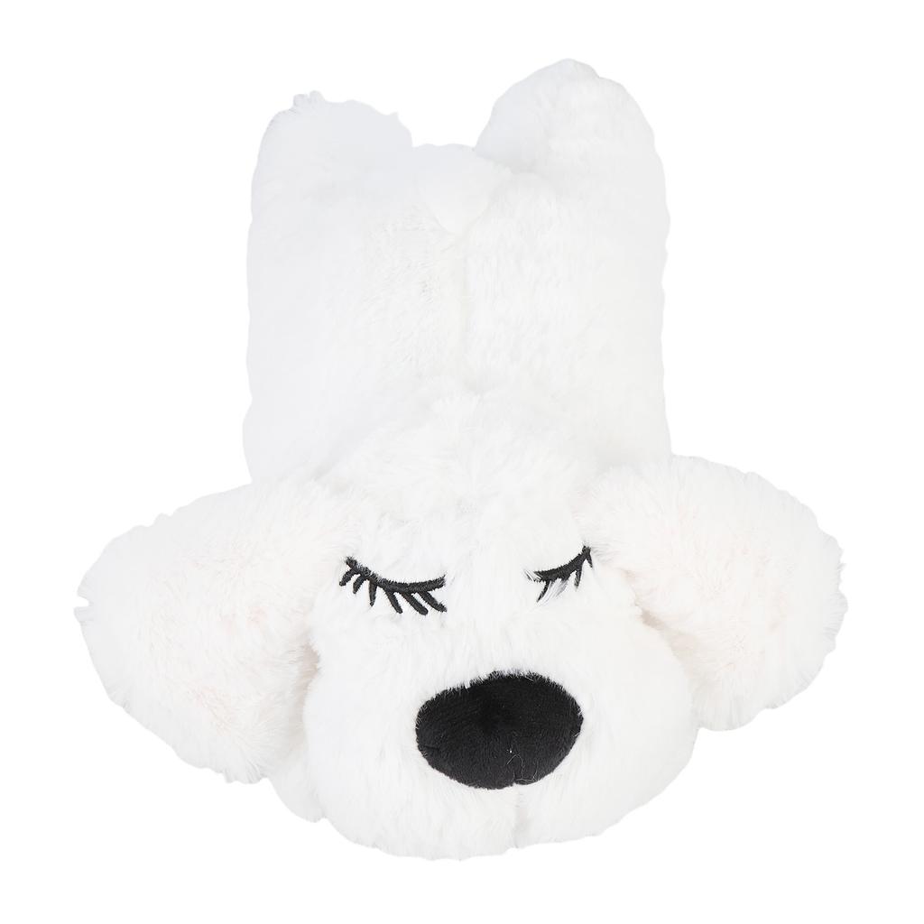 Heartbeat Puppy Toys Interactive Stuffed Animal Heartbeat Plush Toy for Pet Behavioral Sleep Calming Aid White