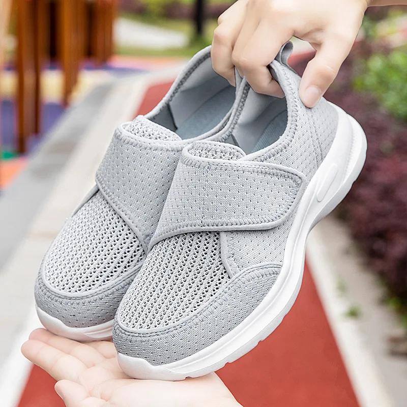 Elderly Diabetic Shoes Men Women Sneaker Large Size Plus Fertilizer Widening Shoes Adjustable Foot Swelling Shoe Non-Slip Couple