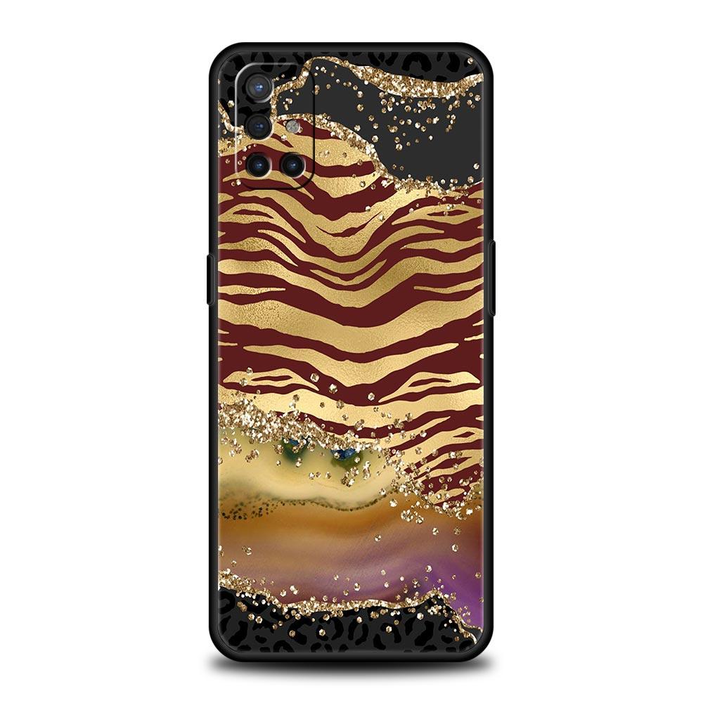 Phone Case For OnePlus 10 9 Pro 9T 9R 9RT 8T 8 7 6T 7T Nord 2 CE 5G N200 N100 Cover Protection Navy Blue Glitter Agate Marble