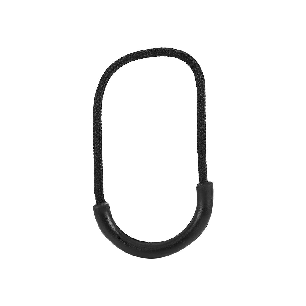 10pcs Black Plastic EDC Smile Style Zipper Pulls Cord Rope For Clothing Bag Accessories
