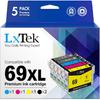 LxTek Remanufactured Ink Cartridge Replacement for Epson 69 To Use with Stylus CX6000 CX8400 NX400 NX410 NX415 NX515 Workforce 600 610 615 1100