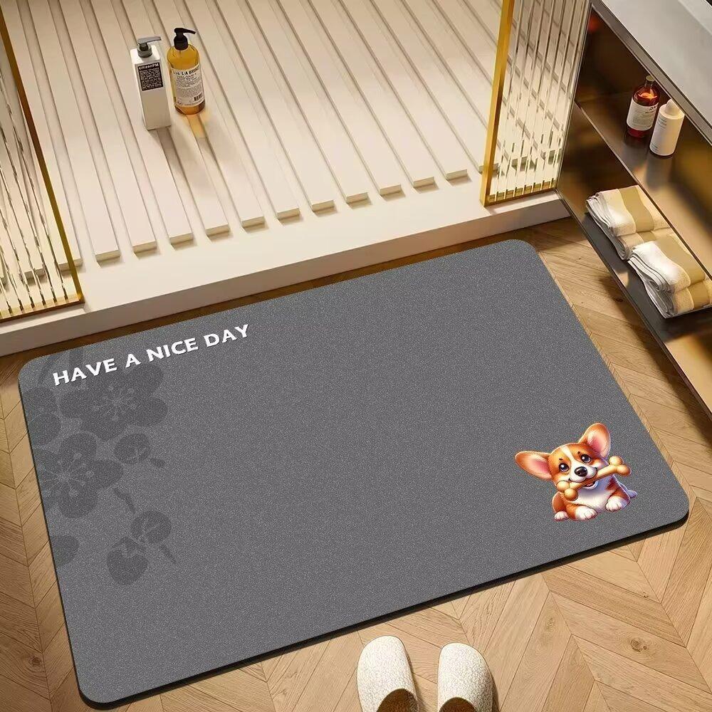 Simple Printing Bathroom Thickening Mat Bath Non-slip Carpets In Wash Basin Bathtub Side Floor Rug Shower Room Doormat Memory Foam 3D Pad
