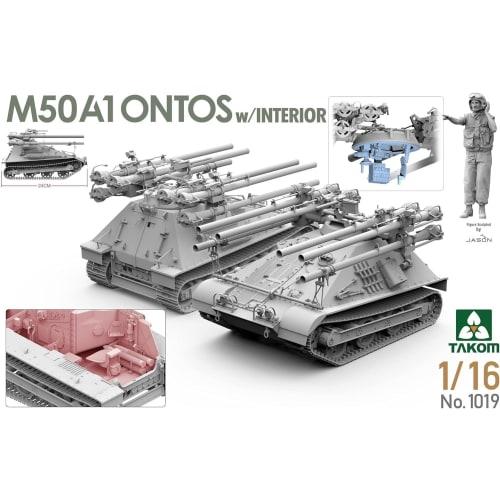Takom 1/16 M50A1 Ontos Self-Propelled Recoilless Rifle with Interior Plastic Model Kit TKO1019