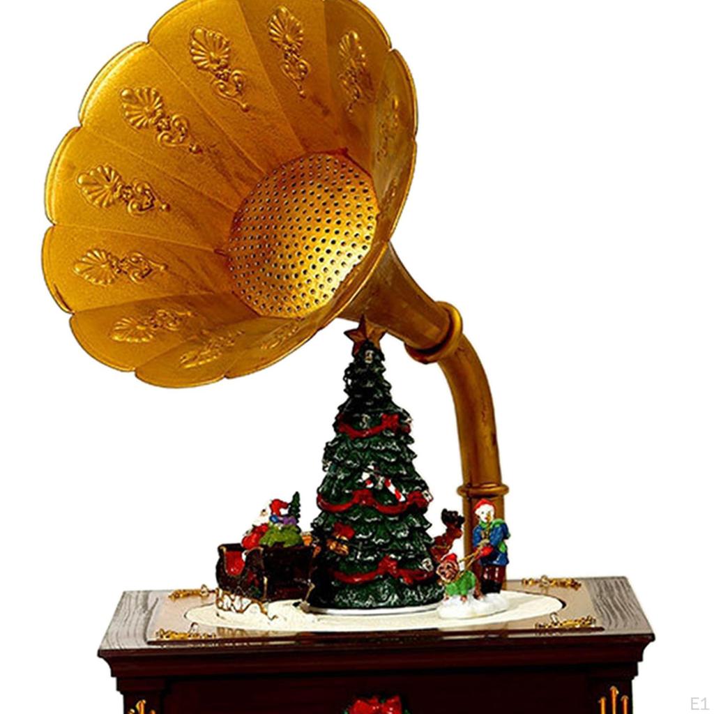 Lighted Christmas Music Box Ornament Toy Portable Decorative Luminous Rotatable Musical for