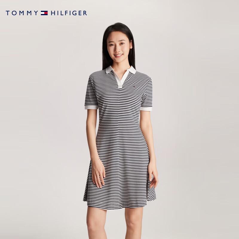 Tommy Hilfiger Women's Lyocell Blend V-Neck Knit Polo Dress