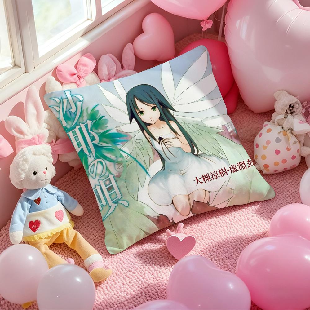 AnimeThe Song of S-Saya Pillow Case Plush Fabric Soft Double-Sided Printed Sofa Warm Winter Home Child Gift Cushion Cover