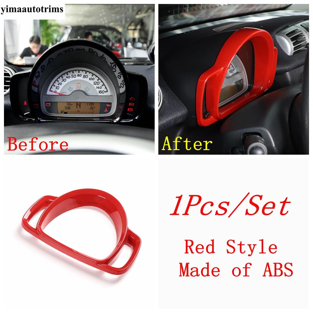 Red Hand Brake / Steering Wheel / Window Lift / Handle Bowl / Warning Lamp Cover Trim Accessories For Smart Fortwo 451 2009-2015