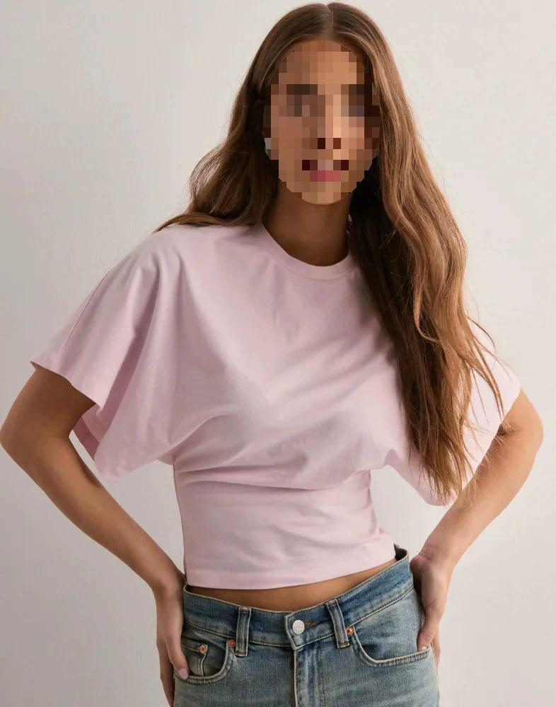 2025 Plus Size Women's Summer Casual Round Neck Short Sleeve T-Shirt - Solid Color