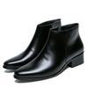 Placck Herren Freizeitschuhe, Seitlicher Reißverschluss, Echtes Leder, Regenschuhe, Arbeitsstiefel, Wasserdicht, Rutschfest, Größe 27cm