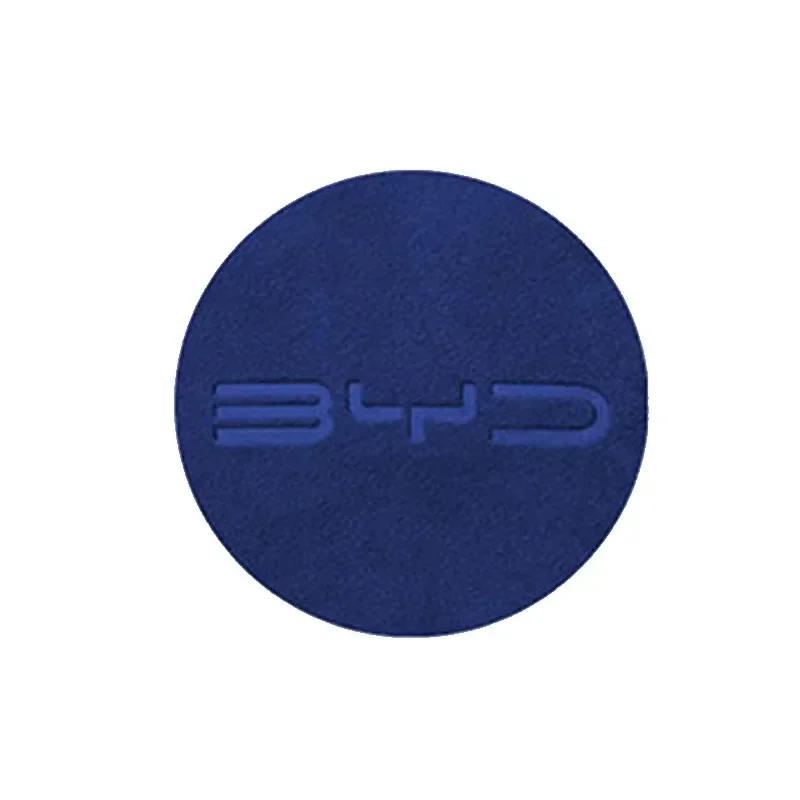 

For BYD Atto 1 3 dolphin Yuan PLus 2023 Car Steering Wheel Center Sticker Suede Leather Cover Auto Accessories