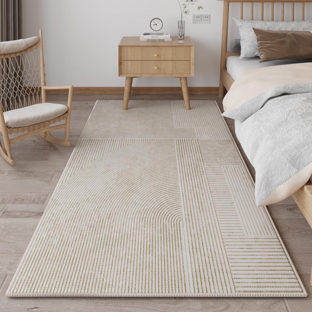 Log Style Rectangular Bedroom Floor Mat - Dirt-Resistant Bedside Tatami Blanket