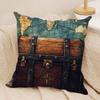 The Retro Age Of Navigation Cushion Cover Silky Short Plush Invisible Zipper Dustproof Sofa Pillow Case For Home Decor